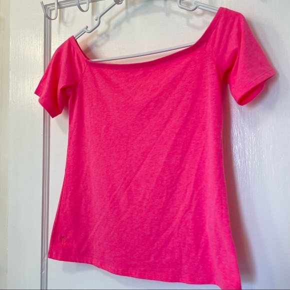 Lilly Pulitzer Keria Off The Should Knit Top Pink Cosmo - Picture 2 of 8